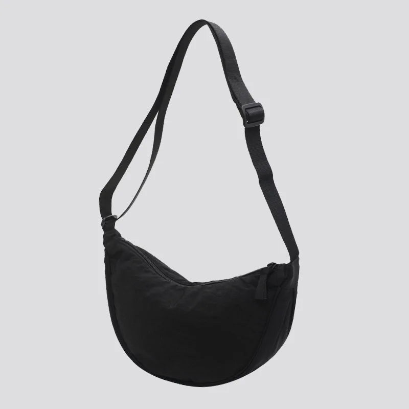 Solid Color Women's Portable Shoulder Bag Simple Female Nylon Cloth Padded Crossbody Bags | Travel Purse Handbags Messenger Bag Luxegan