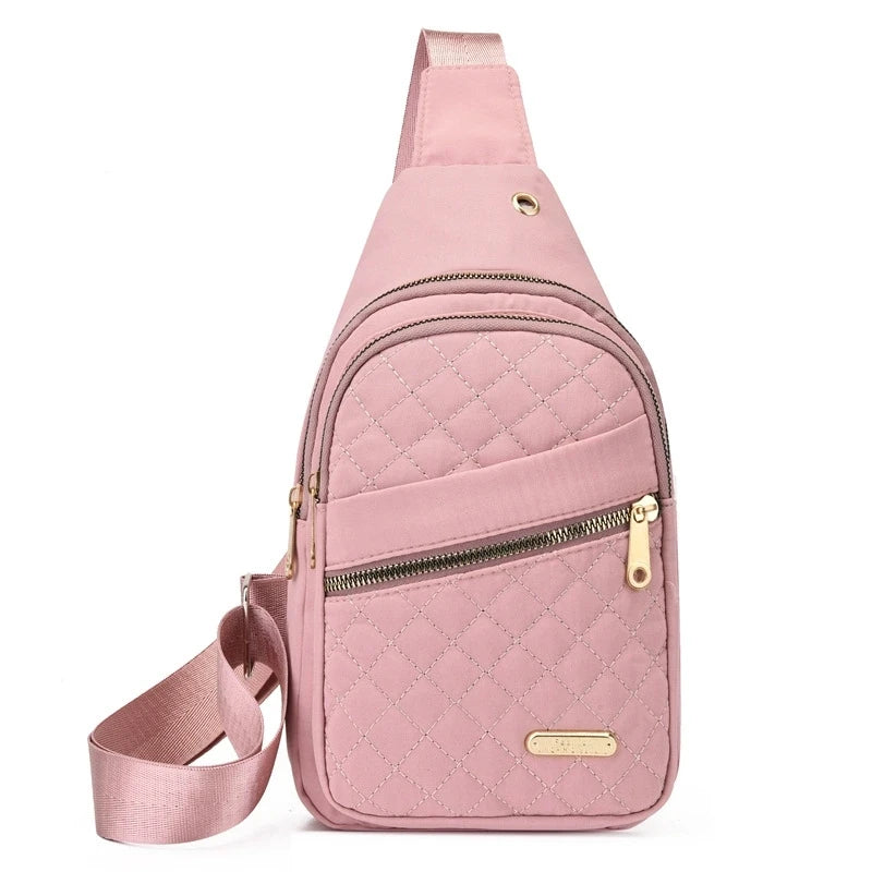 Lightweight & Comfortable Quilted Crossbody Chest Bag | Women's Sling Shoulder Purse Luxegan