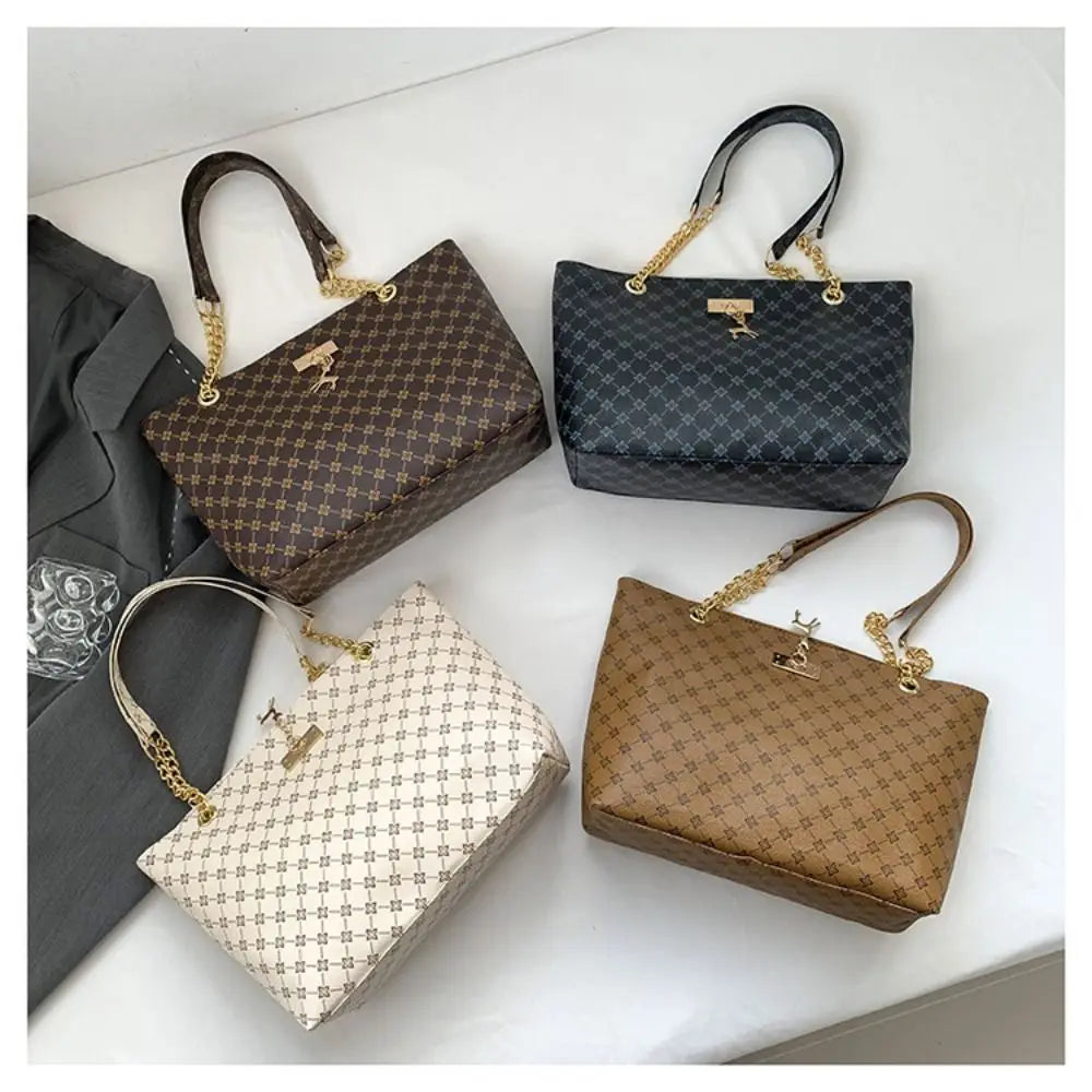 Women’s Luxury Design Milk Cotton Tote Bag | High-Capacity Hand-Printed Shopping Bag | Trendy New Bucket Purse with Ultra-Soft Cashmere Lining Luxegan