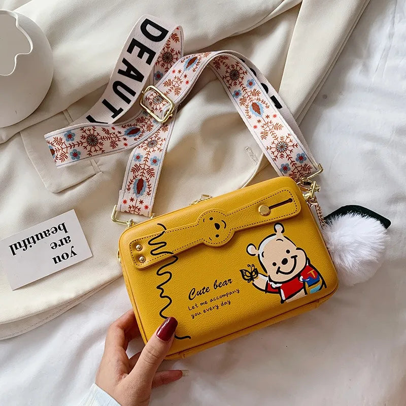 Disney Winnie the Pooh Shoulder Bag | Fashion Cartoon Print Crossbody Bag Luxegan