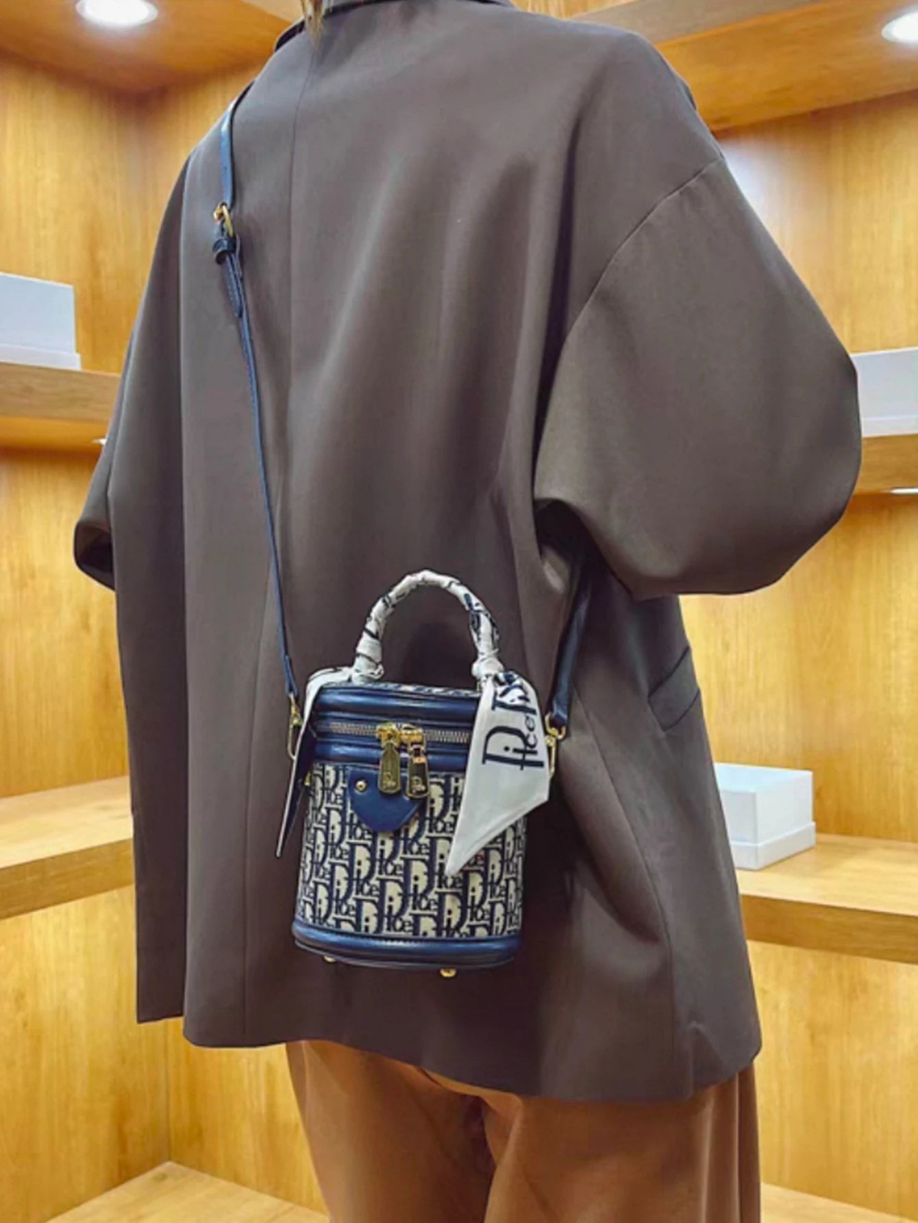 Lightweight Fabric Shoulder Bag | Letter Design & Detachable Strap Luxegan