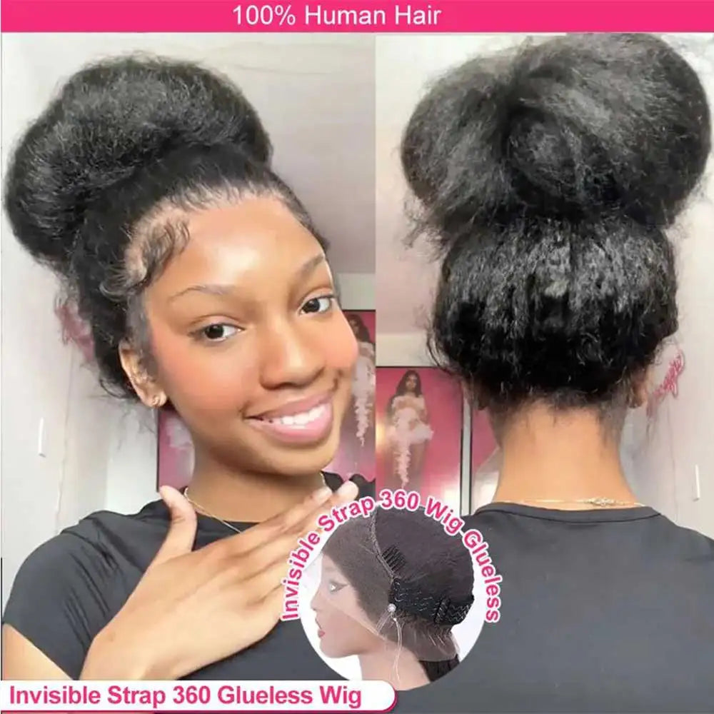 Invisi-Strap 360 HD Glueless Wig | Sophisticated "Yaki Straight" Frontal Silhouette | Elegant 250% - view 3
