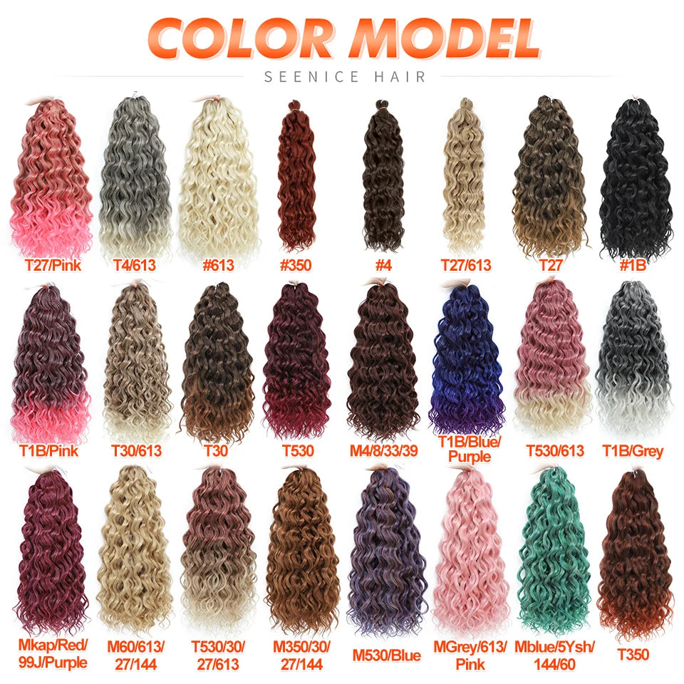 Afro Curls Deep Wavy Twist Crochet Hair Extensions – Ombre Synthetic Braiding Hair for Women