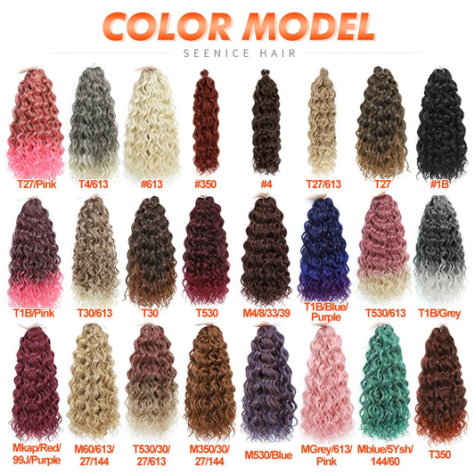 Afro Curls Deep Wavy Twist Crochet Hair Extensions – Ombre Synthetic Braiding Hair for Women