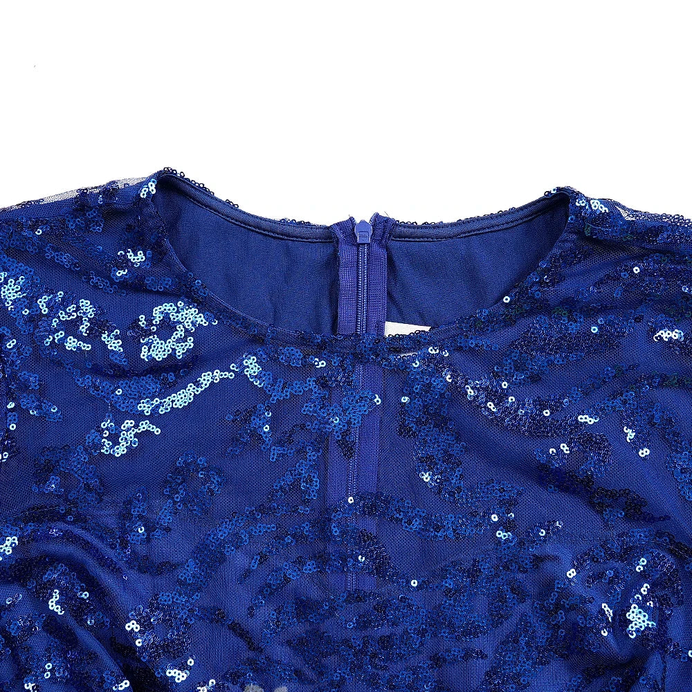 Sequins Long Sleeve Chiffon Dresses Elegant Women Party Prom Birthday Evening Maxi Robes African Dashiki Clothing Turkey Kaftans