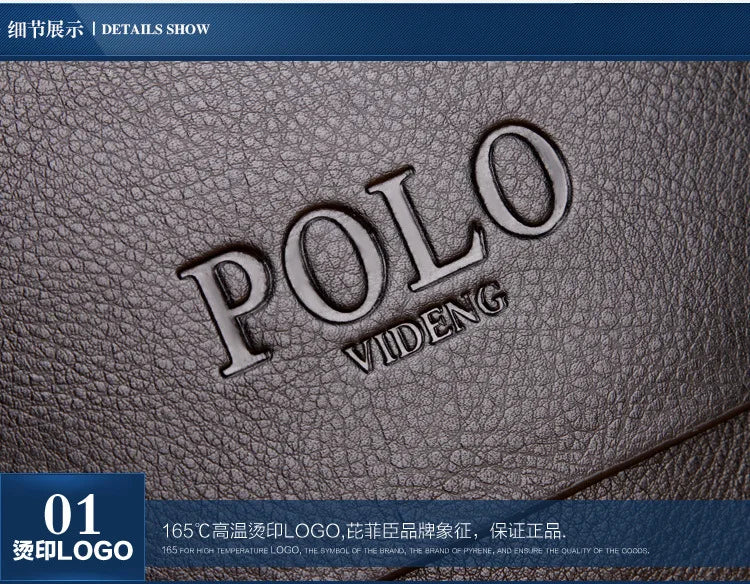 Polo Vertical Men's Crossbody Bag | Leisure Business Single Shoulder Bag (PU Leather, Solid, Versatile Trend) Luxegan