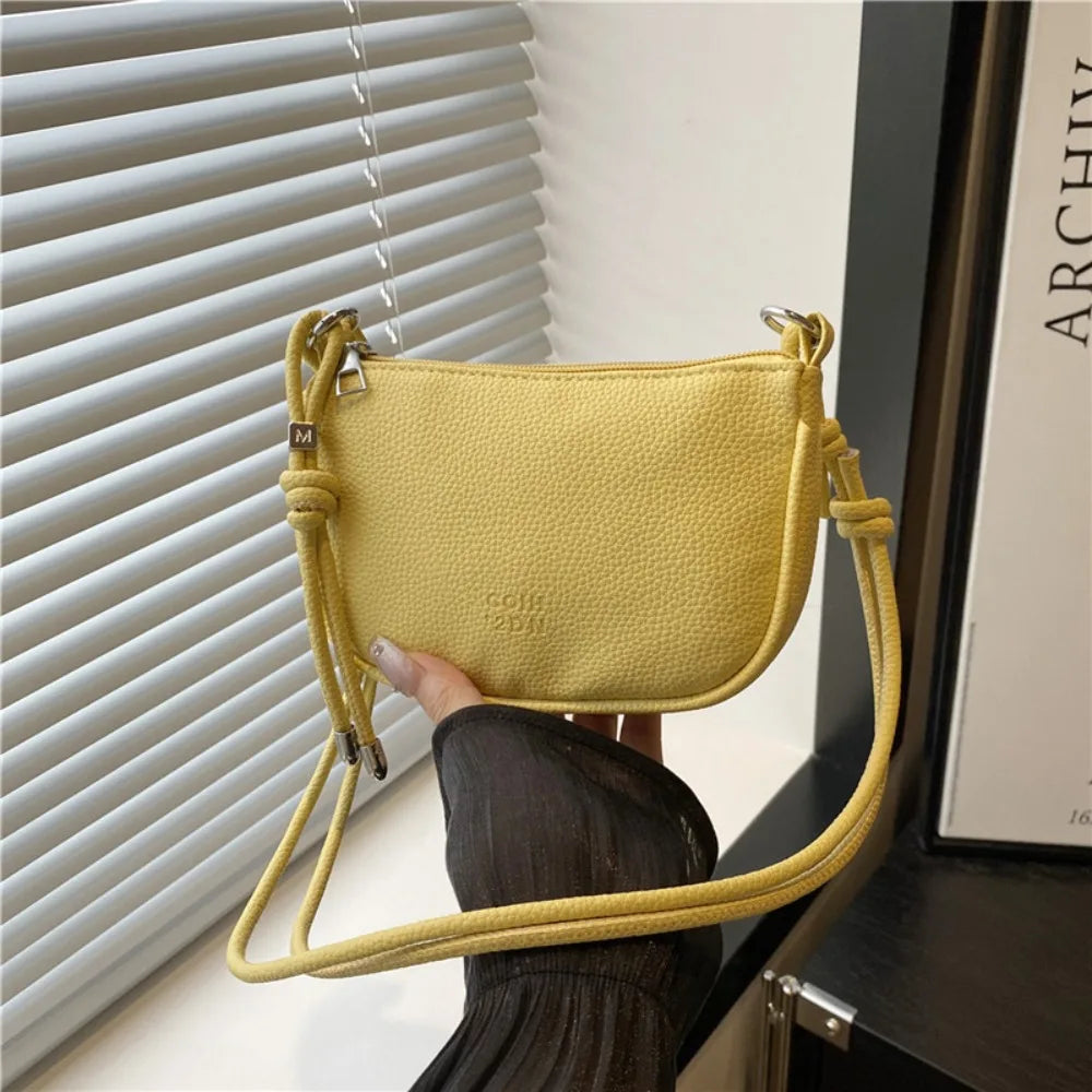 PU Leather Solid Casual Tote | Soft Exquisite Mini Commuting Crossbody Bag Luxegan