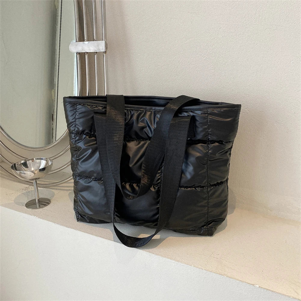 Fashion Ladies Tote Handbag | Quilted & Padded Large Capacity Shopping Bag Luxegan