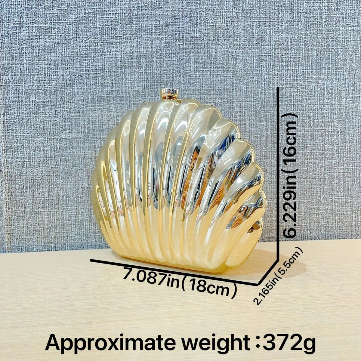 Acrylic Shell Evening Clutch | Cute Silver/Gold Designer Purse with Strap Luxegan