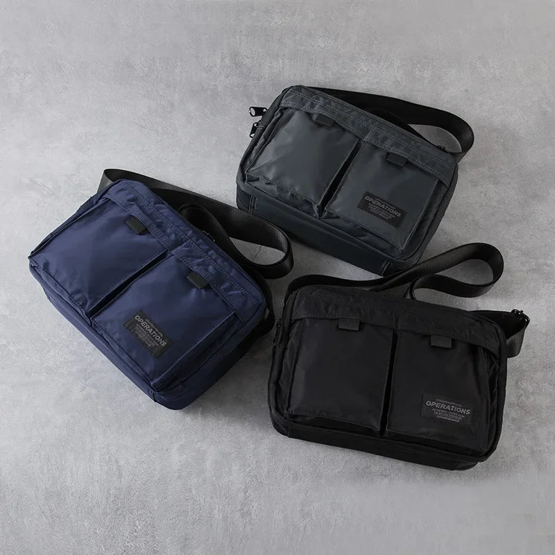 Japanese Style Men's Square Messenger Bag | Multi-Pocket Daily Commute Crossbody | Oxford Fabric 11-inch Tablet Bag | Street Tide Casual Travel Shoulder Bag (Model 6139) Luxegan