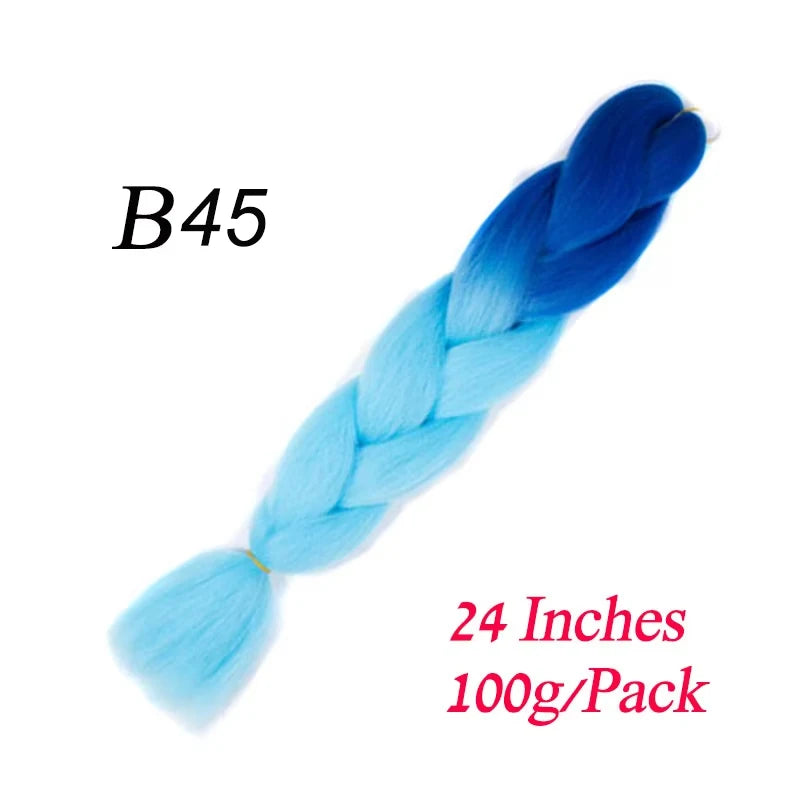 Lihui 24 Inch Pre-Stretched Synthetic Braiding Hair – Kanekalon Jumbo Braid | 100g | 100+ Ombre Colors