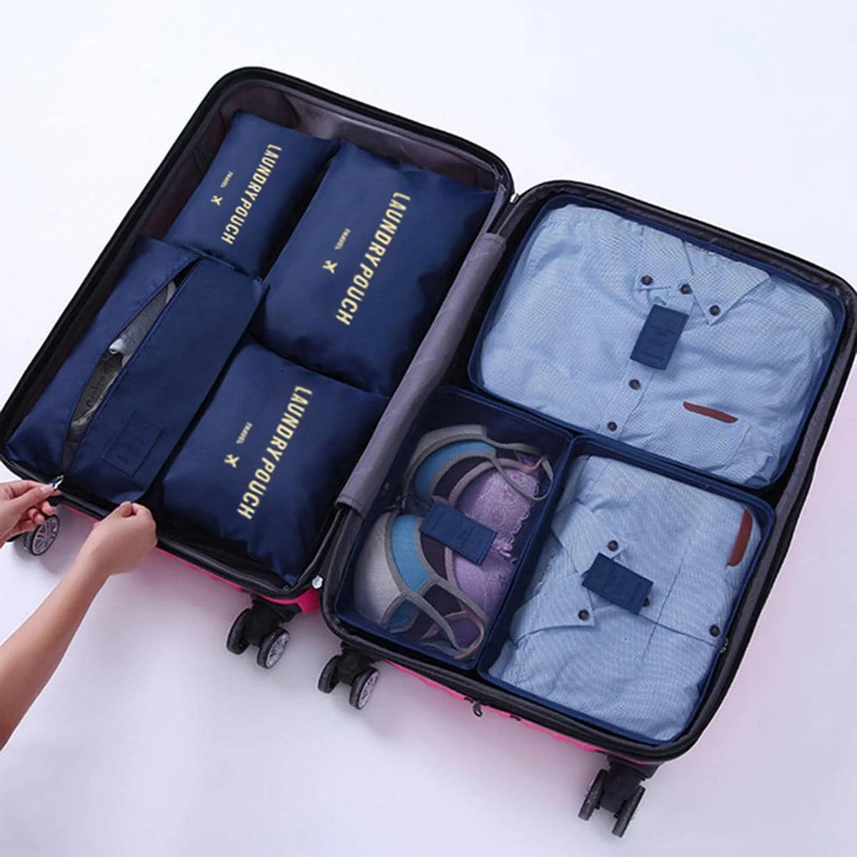 7PCS/Set Travel Organizer Storage Bags | Suitcase Packing Set & Portable Luggage Organizer (Clothes Shoe Pouch) Luxegan