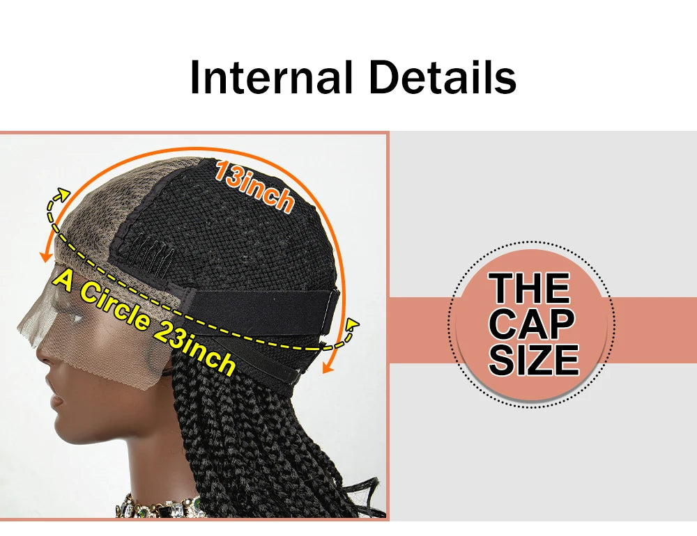 20 Inch Knotless Box Braids Wig | 9x6 Lace Front | Curly Ends