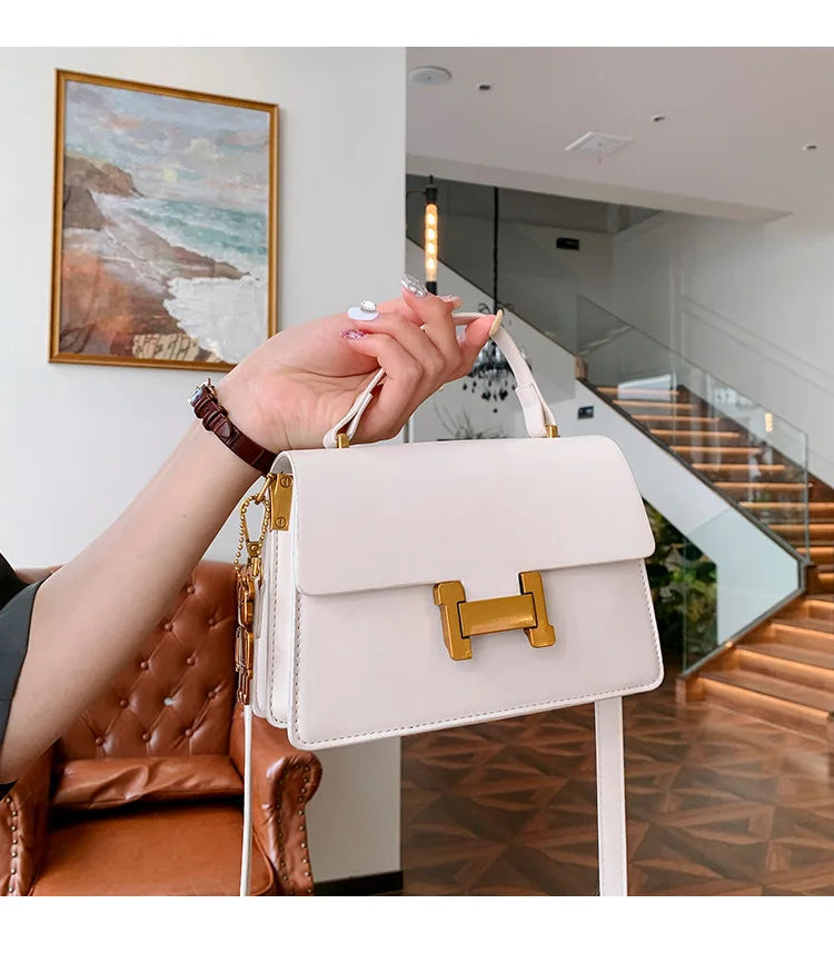 New Fashion Korean Style Small Square Bag | Textured Versatile Shoulder Crossbody Handbag for Women (Solid Color) Luxegan