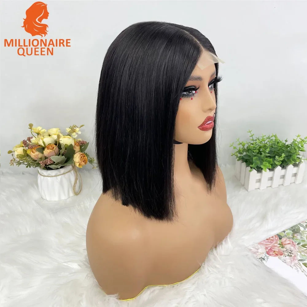 Highlight P4/30 Brown Vietname Bone Straight Bob Wig Super Double Drawn Human Hair 2x6 Glueless Lace Closure Wig For Black Women