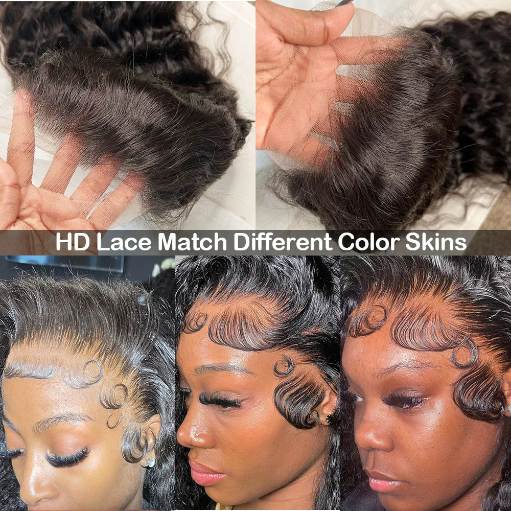 250% Deep Wave 13x6 HD Lace Frontal Wig | Sophisticated "Brazilian Curly" Silhouette | Elegant 34-Inch Pre-Plucked Hairpiece | "Dignified" HD Transparent Swiss Lace Wig for Radiant Versatile Styling Luxegan