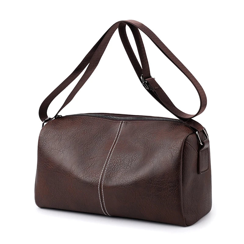 Men's Full Grain Leather Shoulder Bag | Vintage-Inspired Convertible Crossbody Pack (Durable Work & Weekend Bag) Luxegan