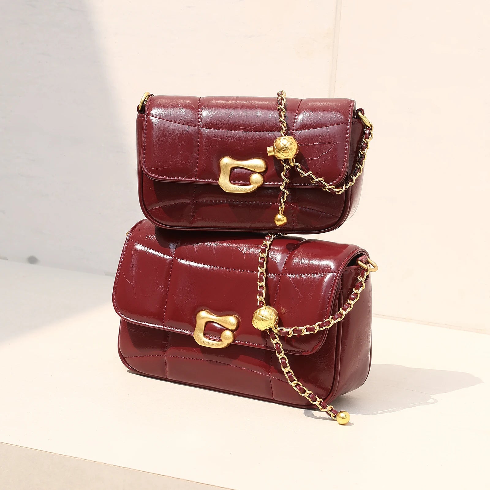 Chain Bag Genuine Leather Crossbody | Luxury Brand Shoulder Bag | Luxury Designers Quilted Square Handbag for Women Luxegan