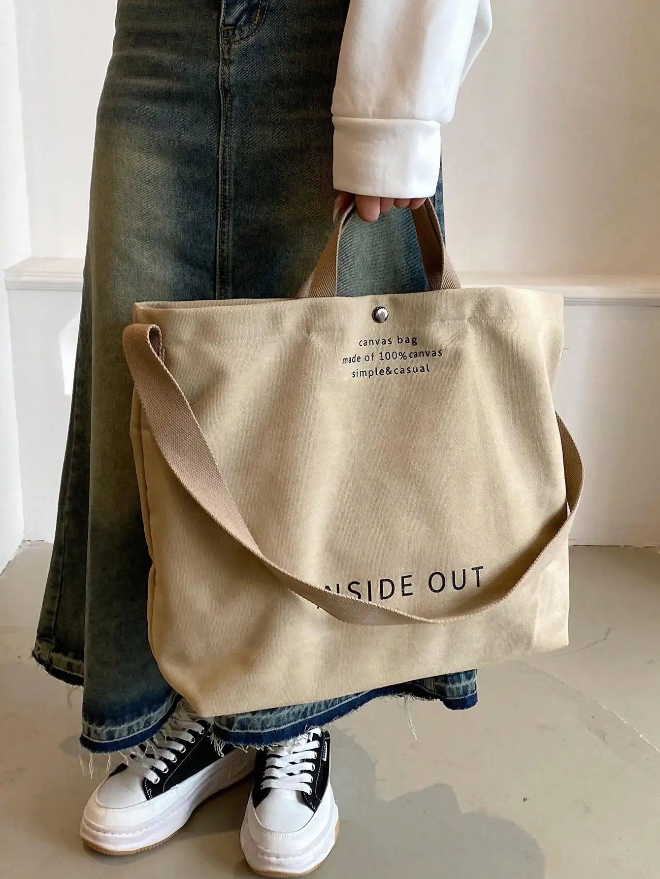 Men's and Women's Simple Crossbody Bag | Wash Canvas Thick Handbag & Large Capacity Arts Student Satchel Luxegan