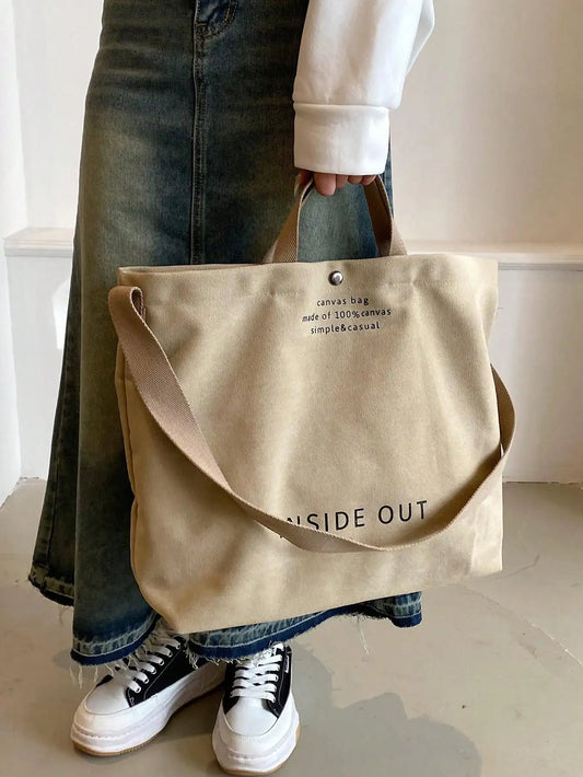 Men's and Women's Simple Crossbody Bag | Wash Canvas Thick Handbag & Large Capacity Arts Student Satchel Luxegan