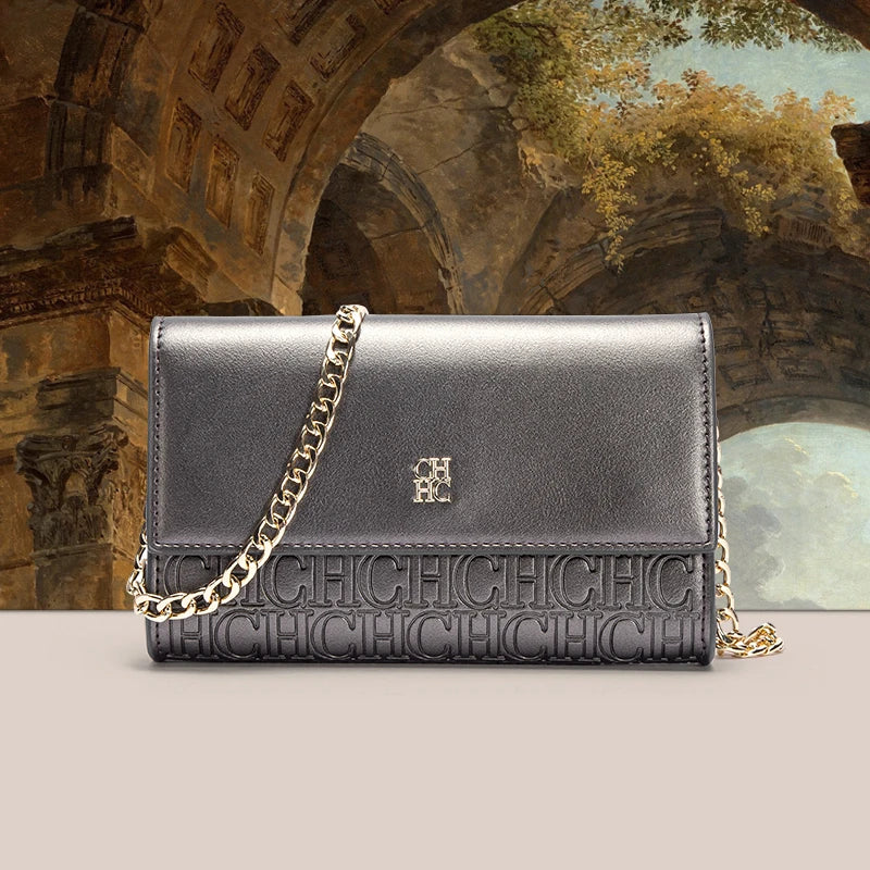 Light Luxury Chain Crossbody Bag | Exquisite Solid Color Square Purse