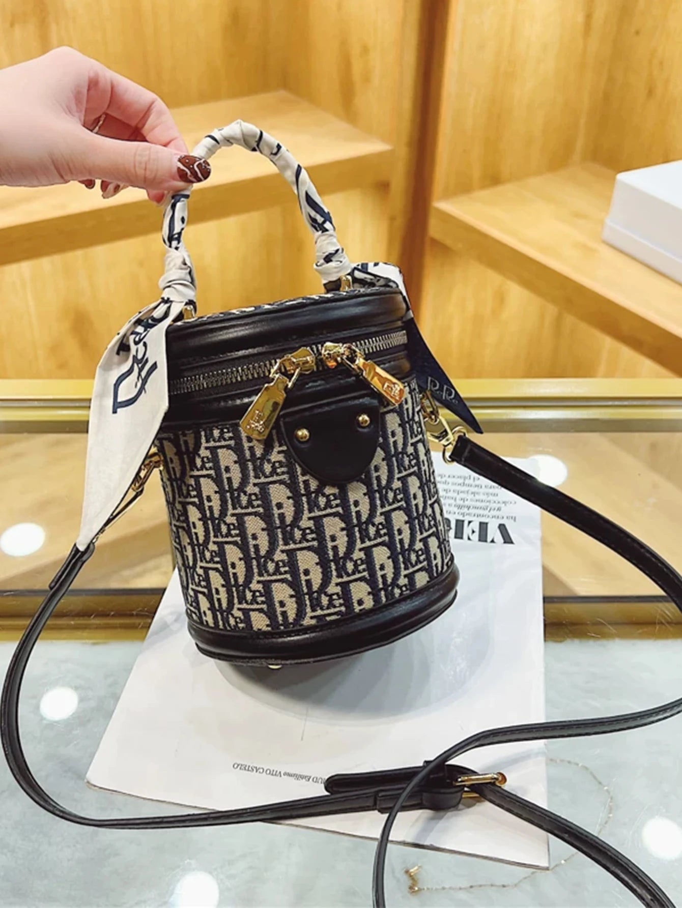 Lightweight Fabric Shoulder Bag | Letter Design & Detachable Strap Luxegan