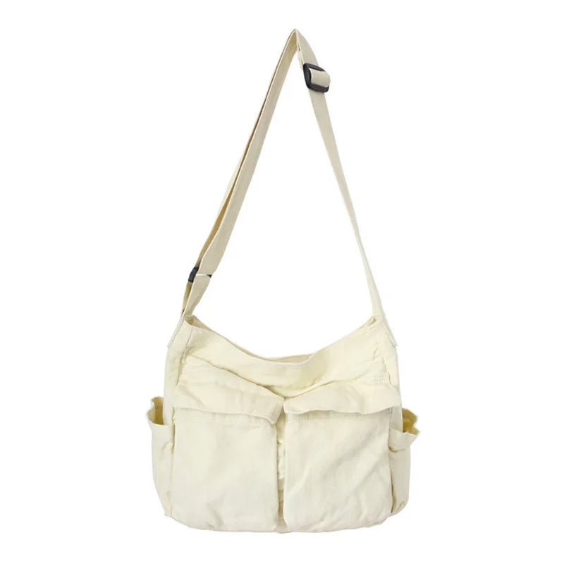 Stylish Canvas Messenger Sling Bag | Multi-Pocket Everyday Shoulder Bag | Unisex Casual Tote for Travel and Daily Use Luxegan