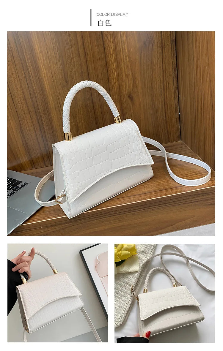 Solid PU Leather Flap Bag | Casual Designer Top Handle & Crossbody Luxegan