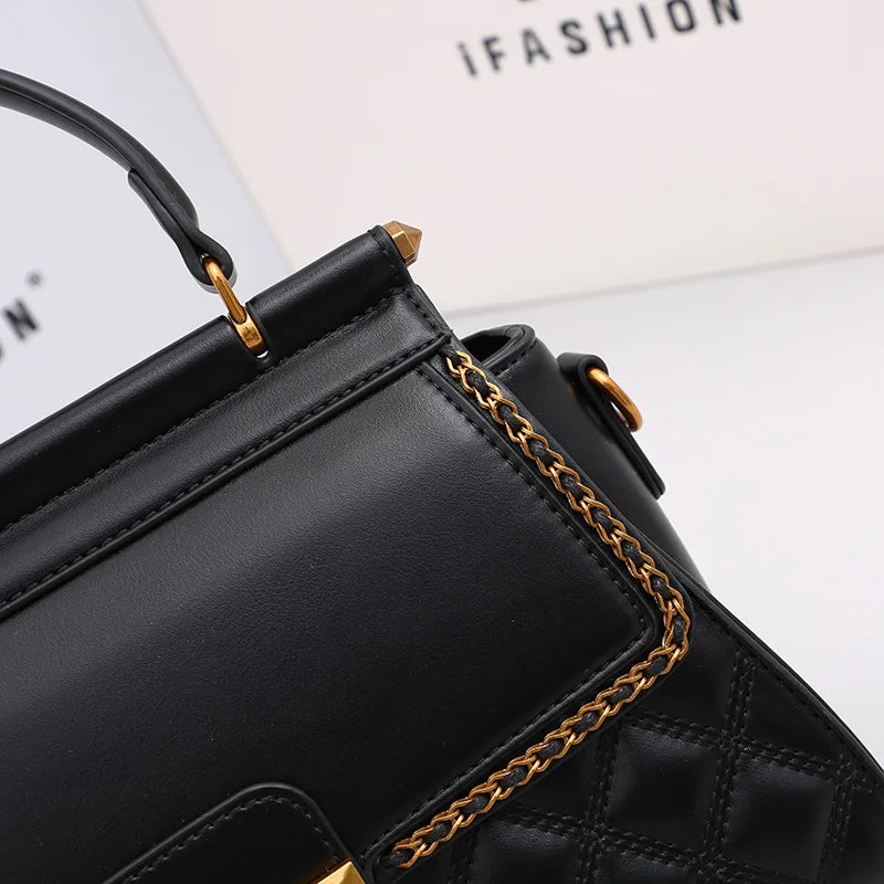 Women's Handbag New Autumn & Winter | High-End Light Luxury Diamond Grid Small Square Bag (Shoulder & Crossbody) Luxegan