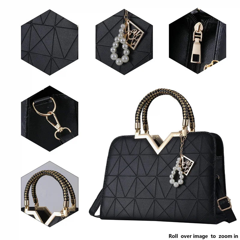 Women's Handbag Patchwork Shoulder Messenger Bag | Office Work PU Leather Female Bag & Ladies Luxury Elegant Handbag Luxegan
