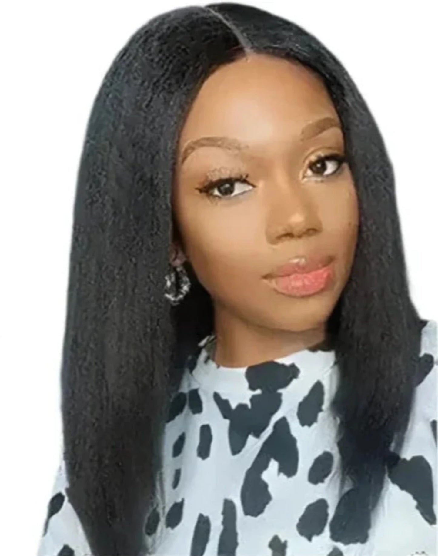 Wear and Go Kinky Straight Short Peruvian Hair Wig