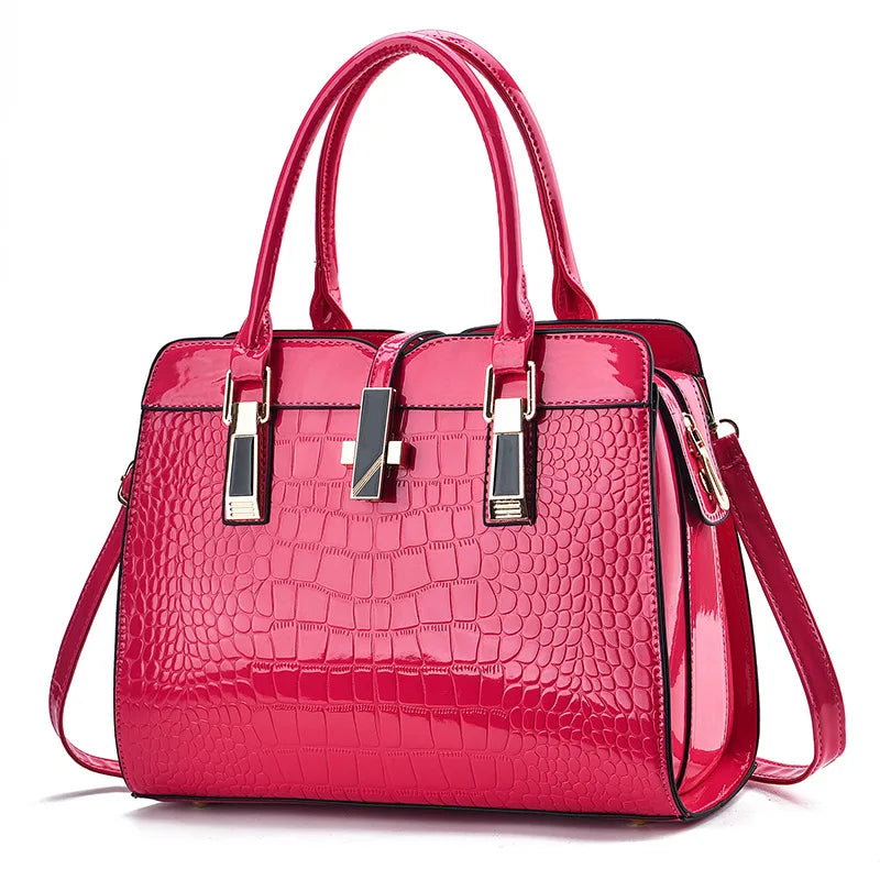 Luxury Brand Designer Women's Handbag | Large Capacity Single Shoulder Crossbody Bag & Crocodile Pattern Commuting Tote Luxegan