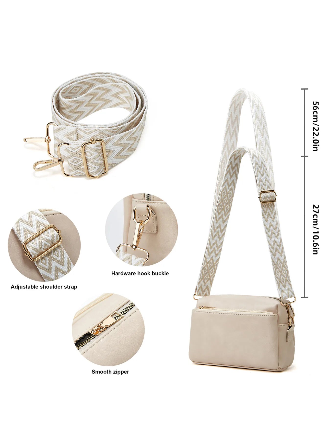 Women’s Multi-Zipper Small Square Bag | Anti-Splashing Water-Resistant Crossbody | Sophisticated Single Shoulder Satchel | Modern PVC & Acrylic Small Utility Handbag (Model 480) Luxegan