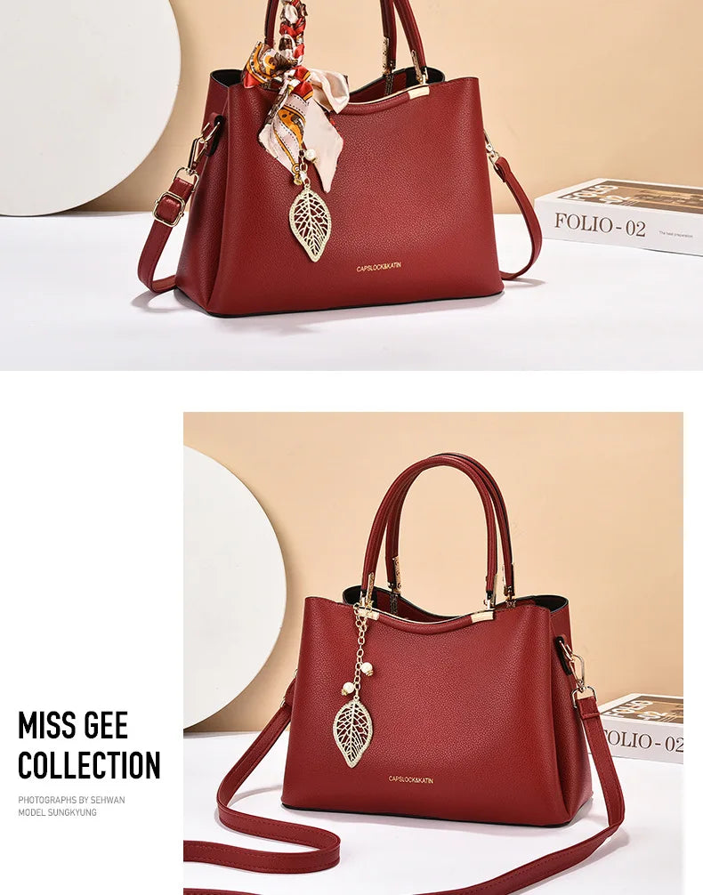 Wedding Banquet Red Handbag | Fashionable High-end Texture & Large Capacity Tote Luxegan