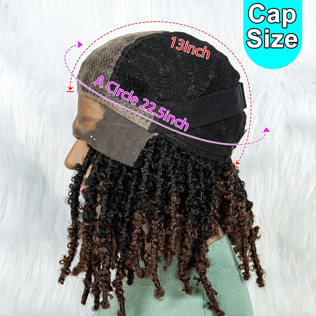 KIMA Pelucas trenzadas sintéticas de 14 pulgadas Peluca frontal de encaje Pelucas trenzadas 9x6 Trenzas de caja sin nudos con pelo de bebé para mujeres negras