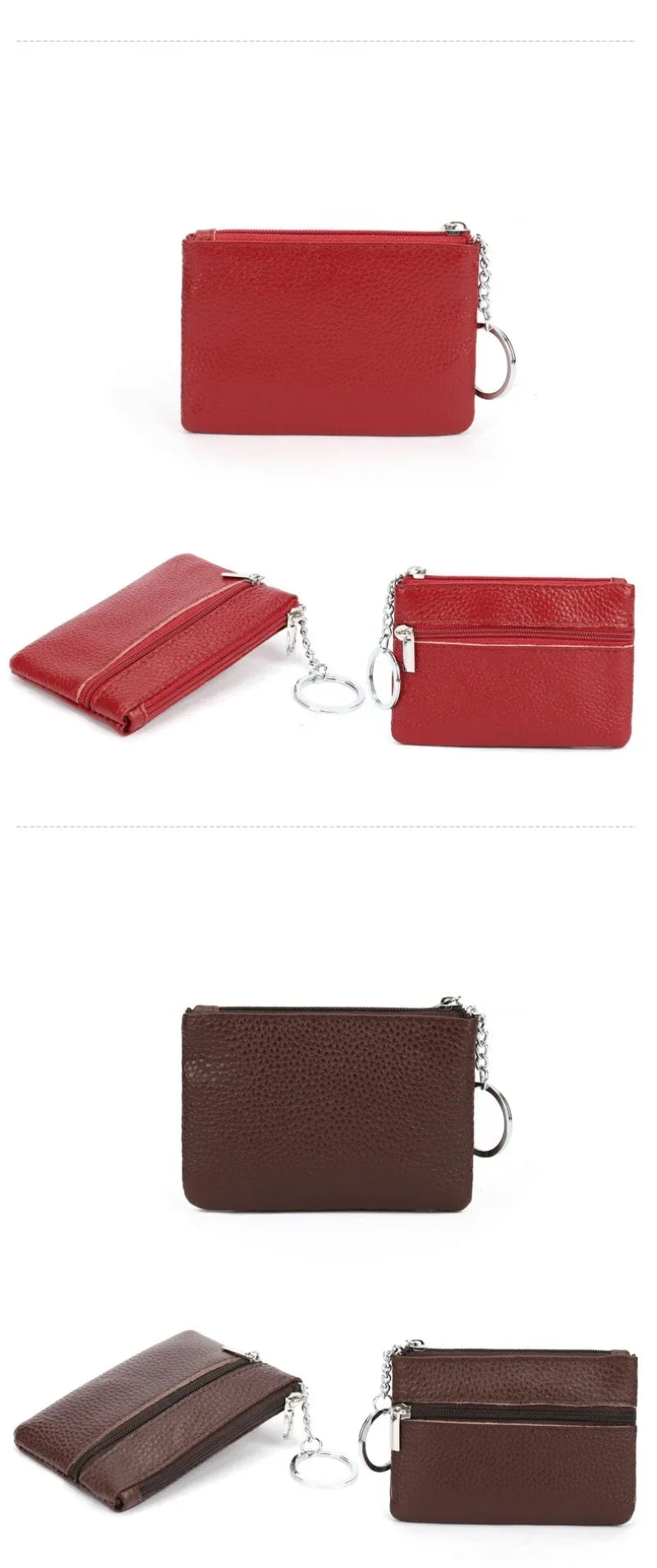 Genuine Leather Cowhide Square Coin Purse | Soft Ultra-thin Zipper Wallet Luxgan