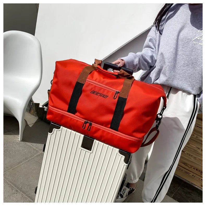 Large Capacity Waterproof Travel Gym Bag | Portable Oxford Fitness Duffle | Short-Distance Luggage & Men's Sports Handbag | Lightweight Shoulder Crossbody Bag Luxegan