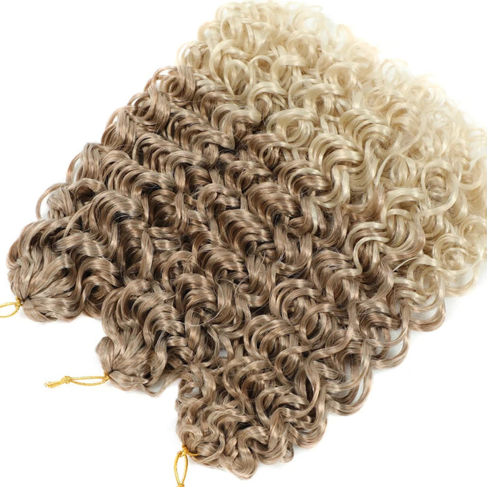 14–22 Inch Synthetic Deep Wave Crochet Hair | Afro Curl Braiding Extensions Luxegan