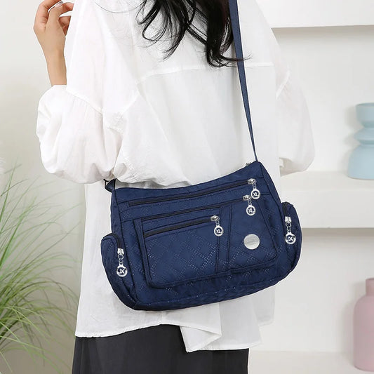 Square-Shaped Versatile Crossbody Bag | New Style Large Oxford-Style Shoulder Bag | Sophisticated Unisex Fabric Messenger | Fashion-Forward Nylon Hobo Bag for Men and Women Luxegan