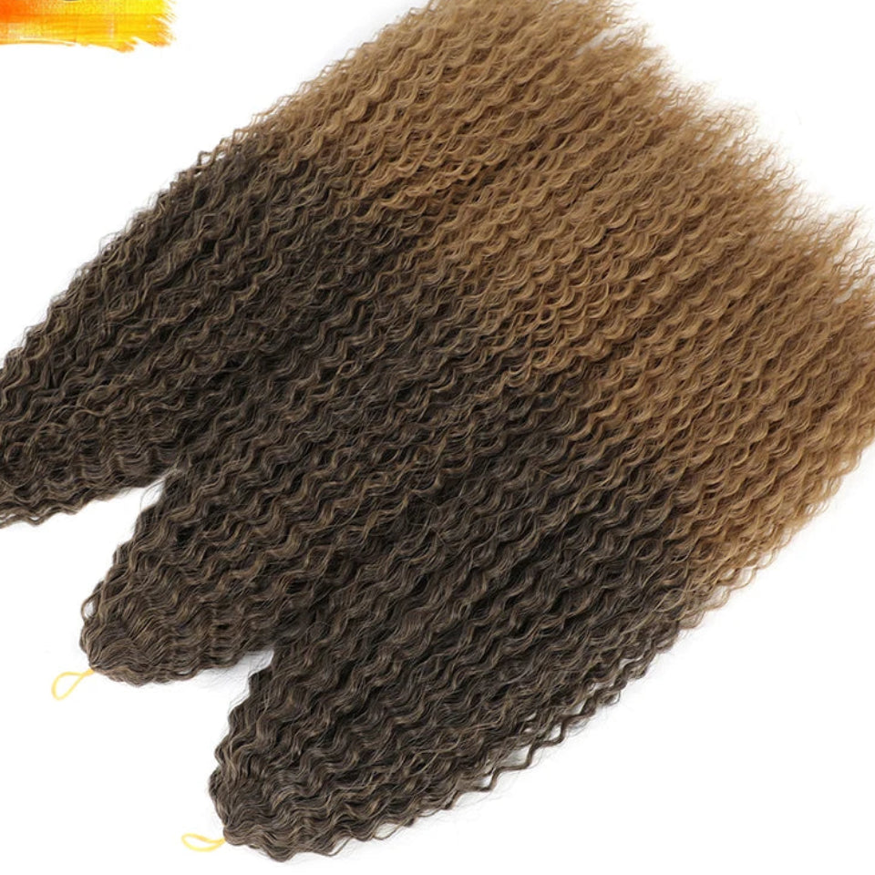 20-28 Inch Afro Curl Kinky Curly Crochet Braiding Hair | Synthetic Ombre Hair Extensions 60 - view 10
