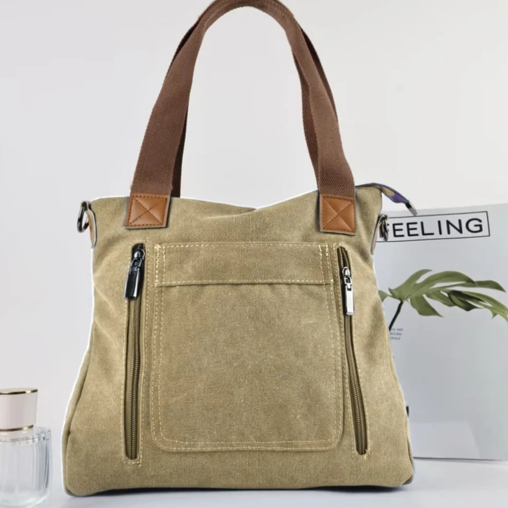 Canvas Large Capacity Casual Tote | Versatile Shoulder Crossbody Bag Luxegan