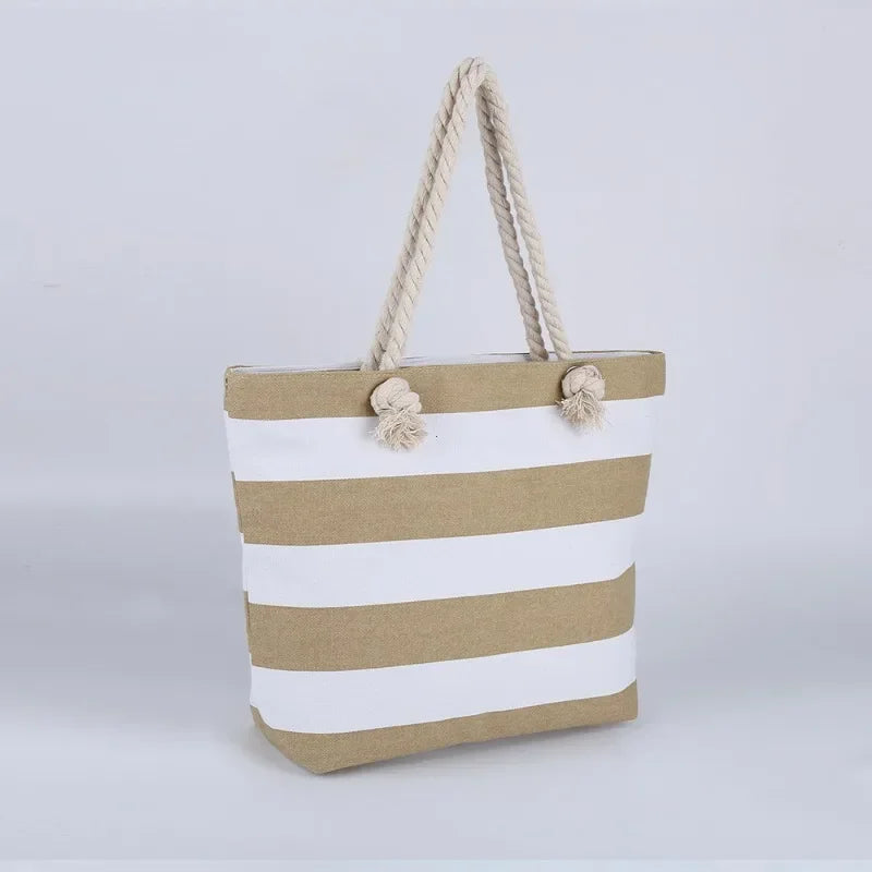 Large Waterproof Beach Tote Bag | Zipper Shoulder & Pool Bag Luxegan