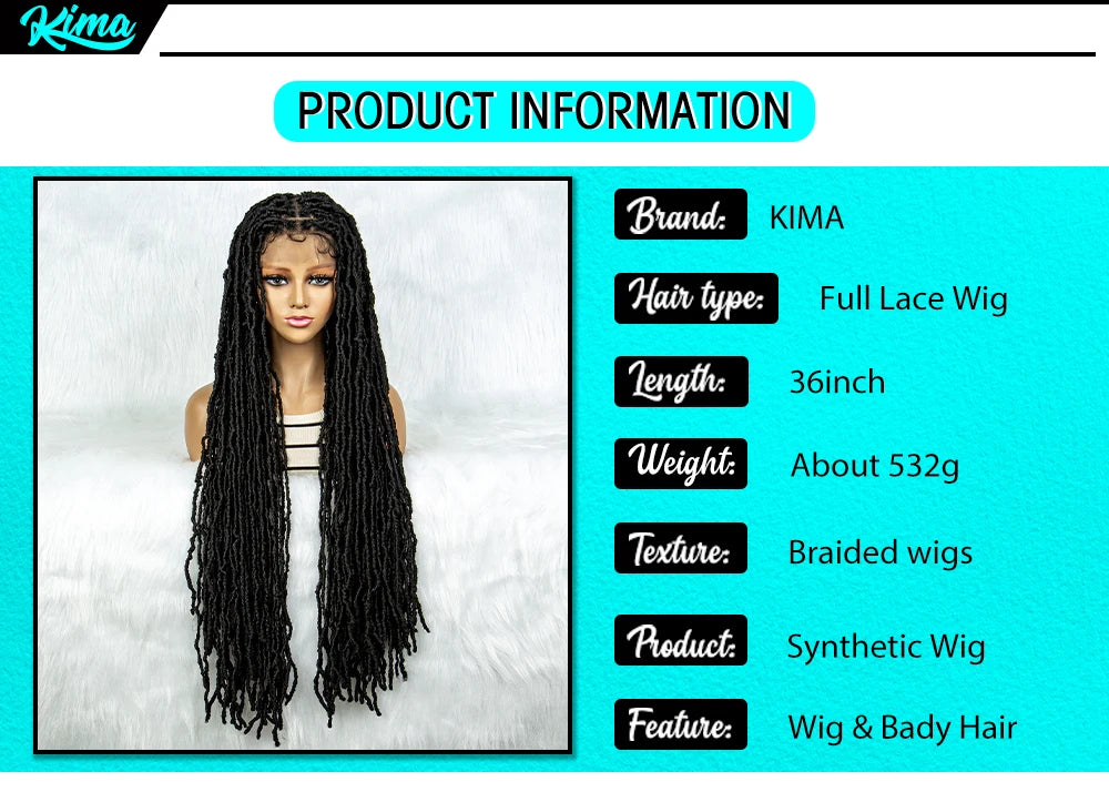 Pink & Blue Braided Wig | Full Lace Butterfly Locs & Dreadlocks