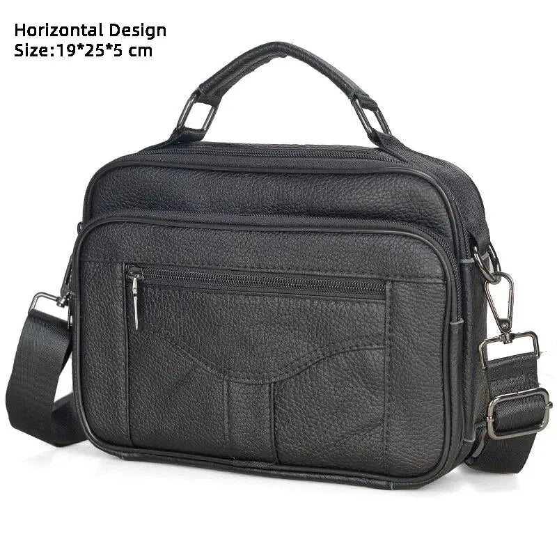 Hot Fashion Men's Genuine Leather Messenger Bag | Luxury Brand Soft Crossbody for Mini Pad & Shoulder Use Luxegan