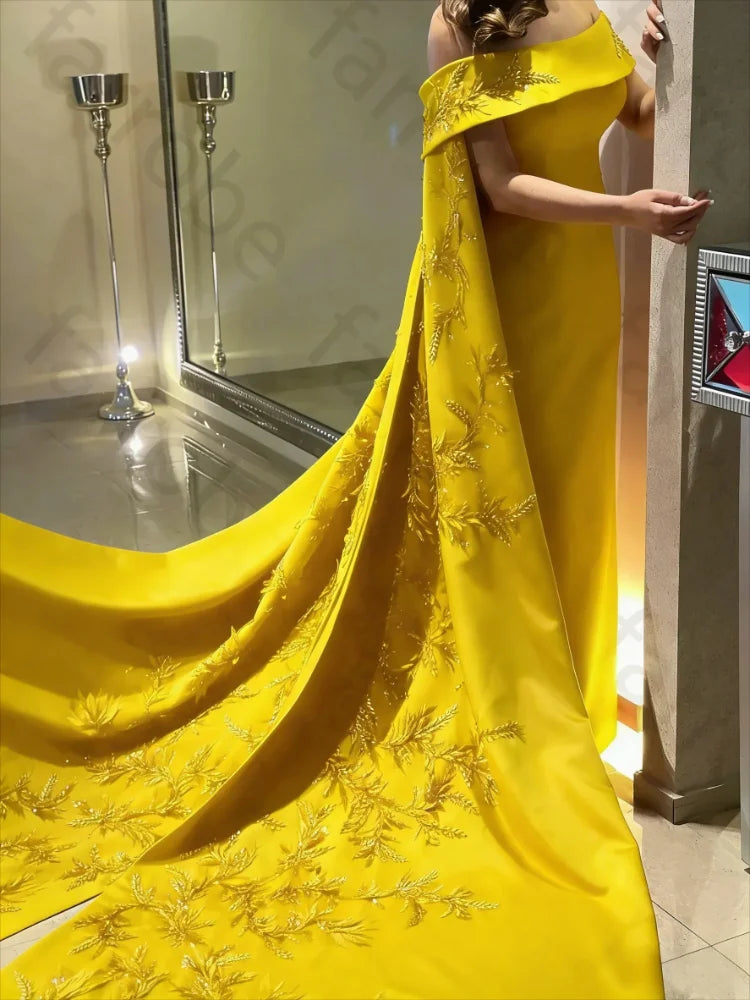 Elegant Beaded Applique Long Wrap Prom Gown | Ankle-Length Sheath Evening Party Dress | Premium Floral Chiffon A-Line Special Occasion Dress | Model 1 Sleeveless Cap Sleeve Gown with Zipper Back Luxegan