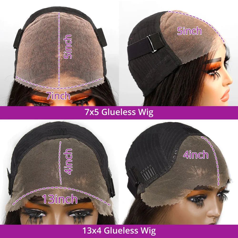 Ready-to-Wear Glueless Body Wave HD Frontal Wig | 250% Density Pre-Plucked Human Hair Wig | Short 13x6 Transparent Swiss Lace Frontal Wear-and-Go Brazilian Remy Hair Wig Luxegan