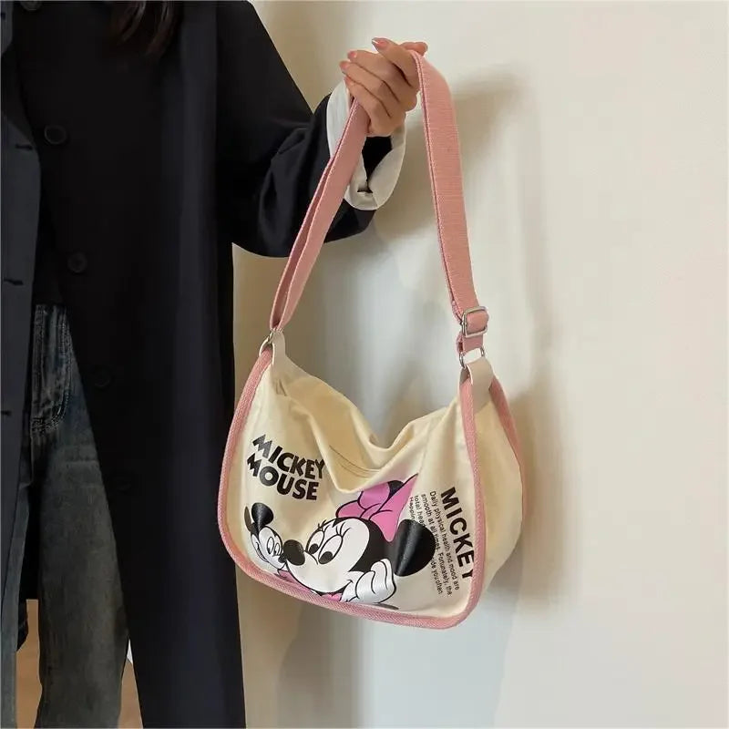 Disney Mickey Mouse Canvas Tote Bag | Large Capacity Shoulder & Crossbody Hobo Luxegan