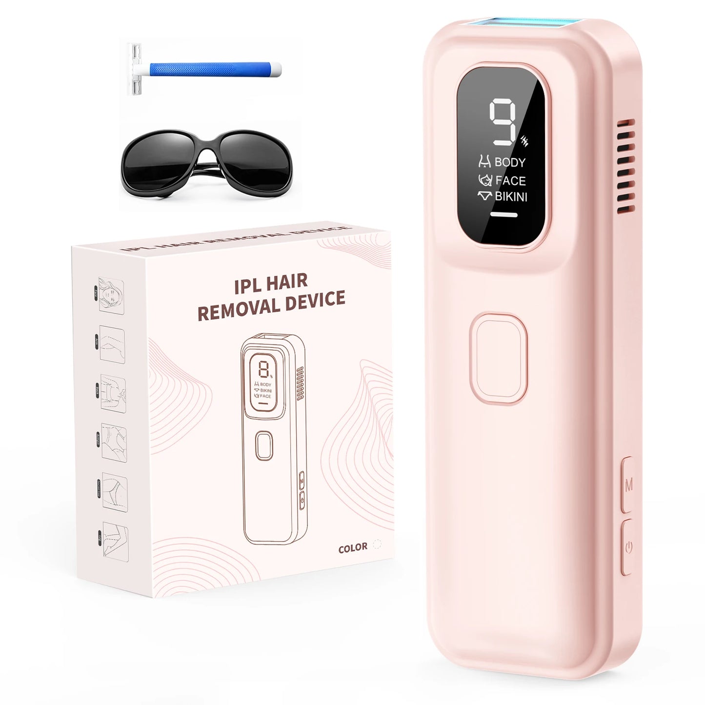 Electric IPL Permanent Laser Hair Removal | Sophisticated "999,900 Flash Pulse" Silhouette | Elegant Bikini Trimmer & Laser Photoepilator | "Dignified" High-Performance Depilador for Radiant Versatile Styling Luxegan