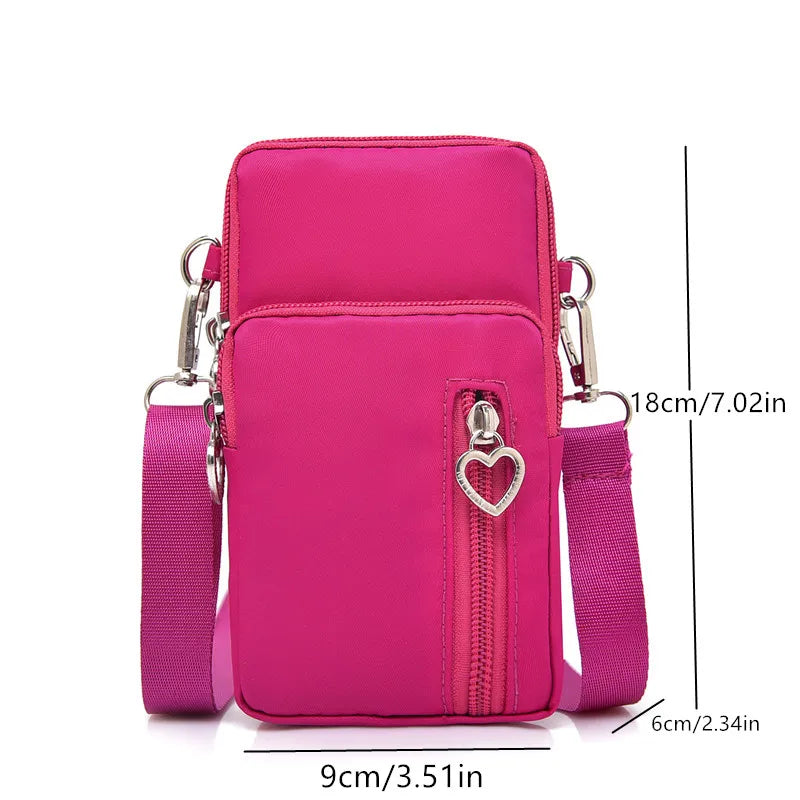 Waterproof Mobile Phone Bag | Sophisticated Mini Oxford Crossbody Purse | Elegant Multi-Layer Zipper Travel Bag | "Dignified" Soft Nylon Bag for Versatile Outdoor Styling Luxegan