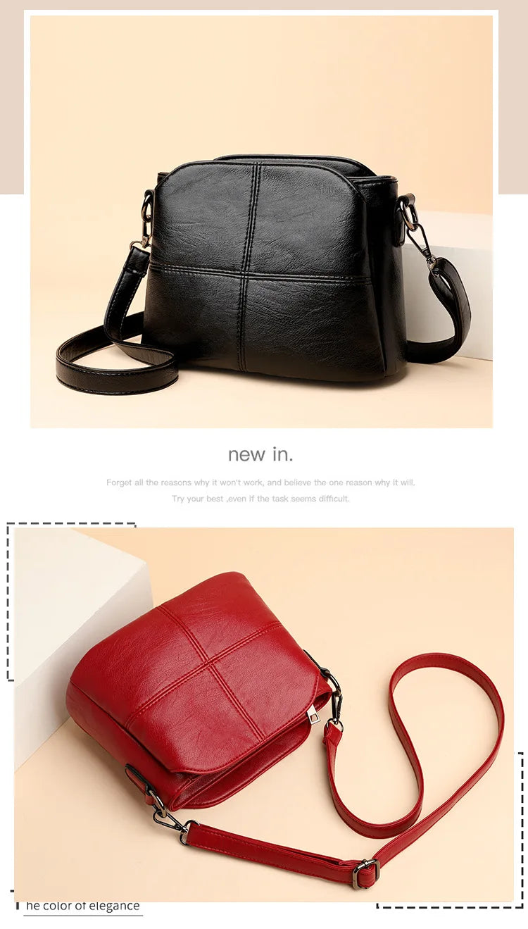 Retro Quality PU Leather Bucket Crossbody Bag Luxegan